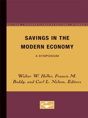 cover image of Savings in the Modern Economy